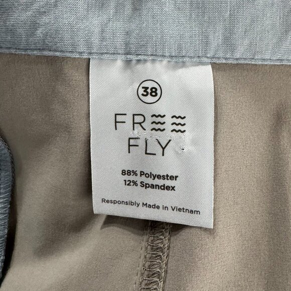 Free Fly Shorts Mens Size 38 Gray Polyester Spandex Stretch Casual SS-1826 - Picture 8 of 9